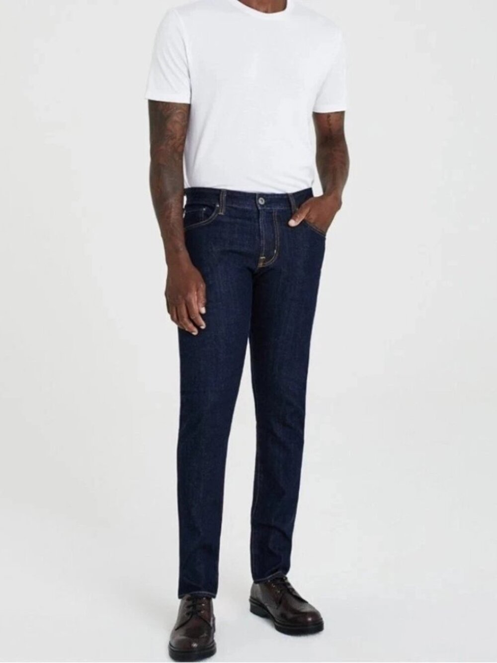 New AG B-TYPE II Straight Stretch Jeans 6 Months Dark Wash Long Length 30 x 36